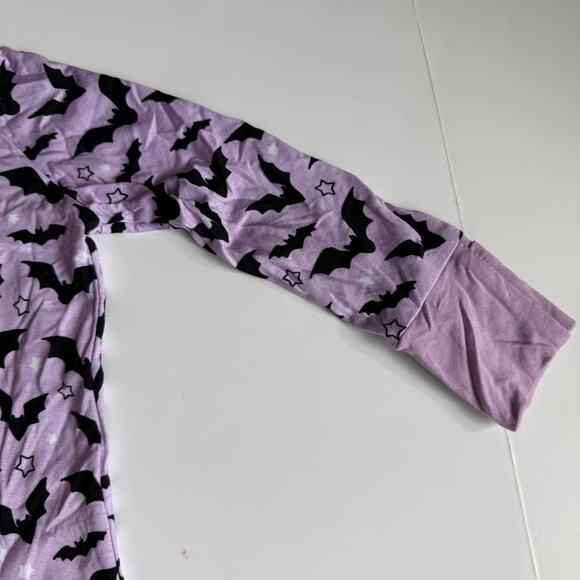Dream Big Little Co Purple Bats Halloween Zipper Sleeper 3-6 Months - Picture 7 of 13